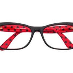 Dolce & Gabbana Black Frame with Red Polka Dot Accents
